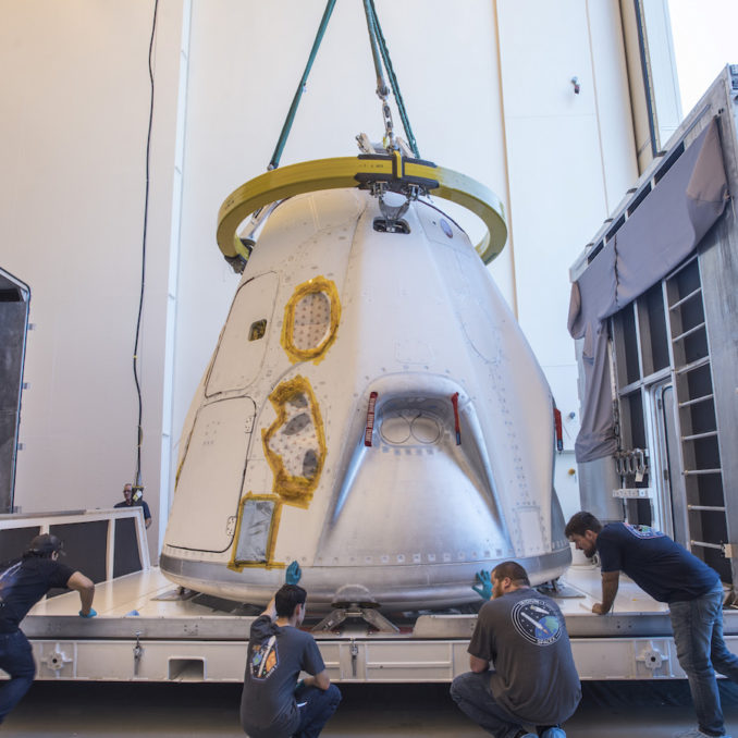 SpaceX Crew Dragon Capsule Arrives at Cape Canaveral
