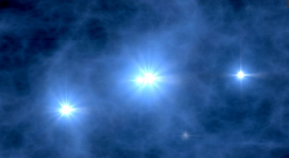 Artist's impression of the formation of the universe's first stars