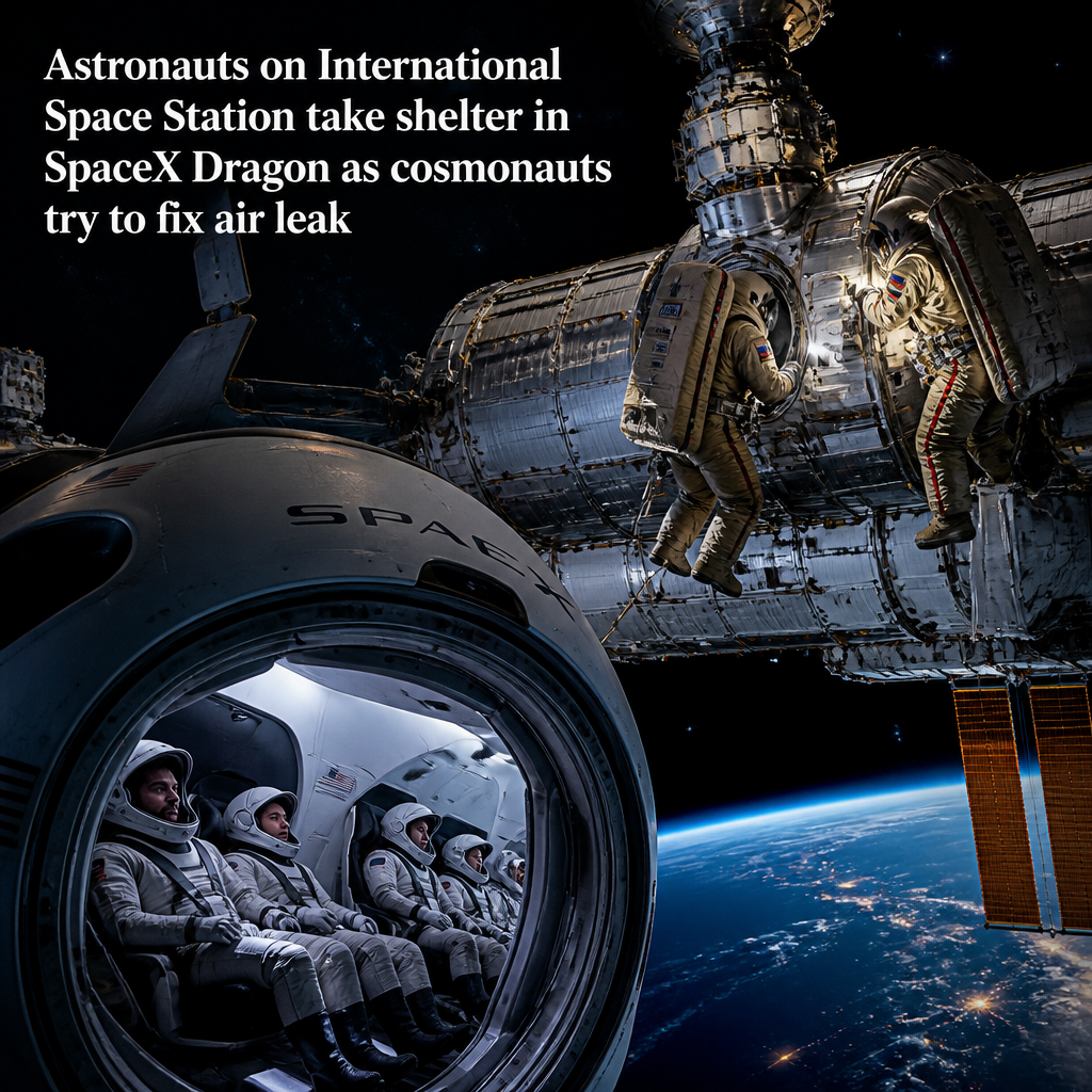 Astronauts Seek Refuge in SpaceX Dragon as Cosmonauts Address Air Leak on ISS